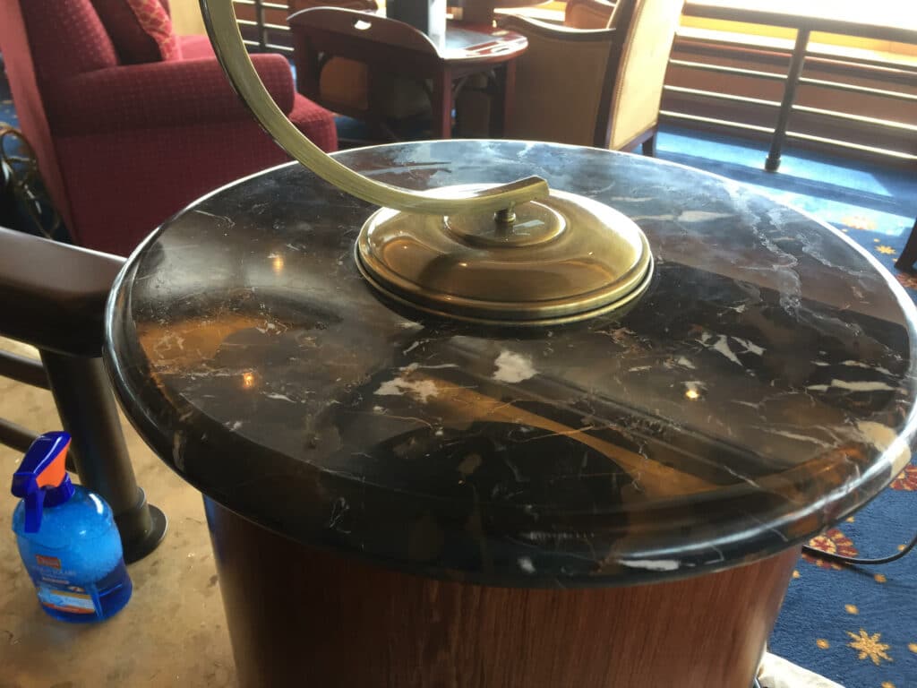 Faux Marble with Antiqued Lamp Stand Queen Victoria